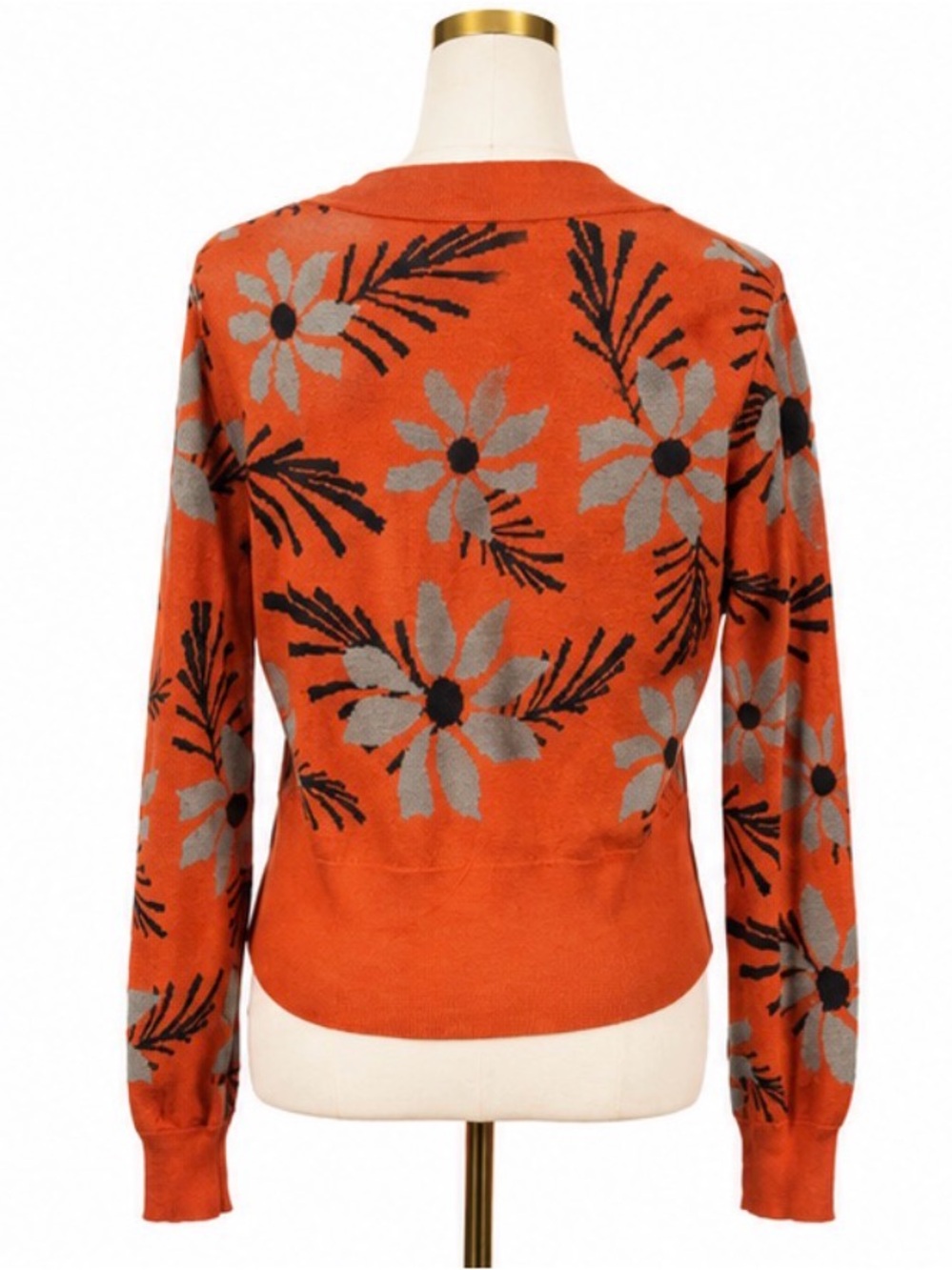cabi Orange Floral Button Front Cardigan Size Medium - Picture 3 of 5